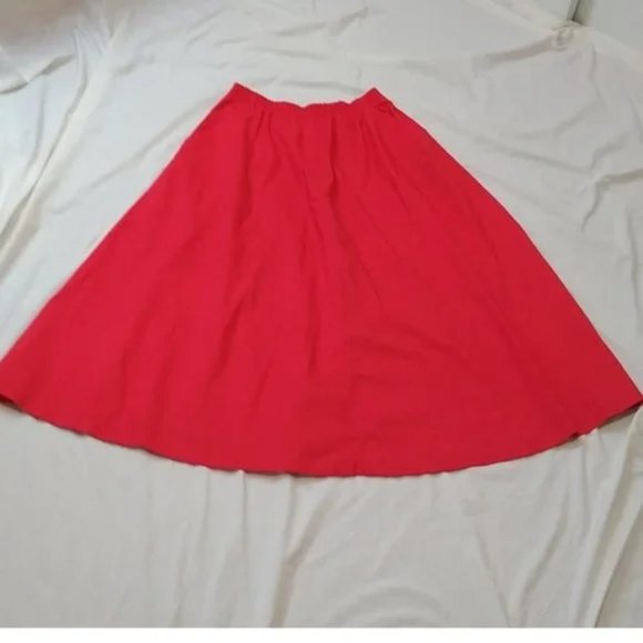 Vintage 60s Skirt Country Suburbans Red High Waist Rustic Khaki Full Size 8 NWT - Picture 8 of 8